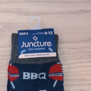 Men's BBQ Socks - Gray and Red